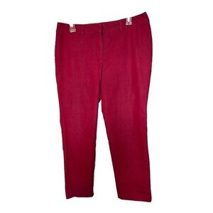 Chico's Size Medium 8 (Chico's 1) Red Twill Pants‎ Casual Cotton See Desc
